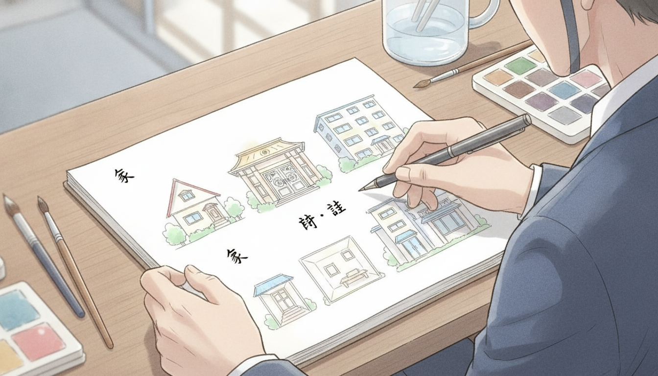 「宅」と類義語(家・邸・住・居)の違い